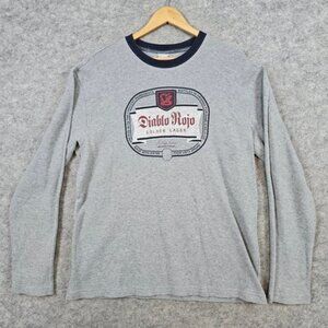 Old Navy Men's Gray Waffle Knit Pullover Size XL Diablo Rojo Golden Lager Cotton